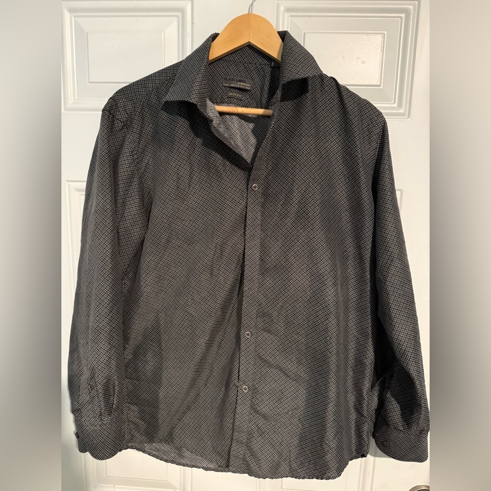 Black Label Men's Black Dress Shirt